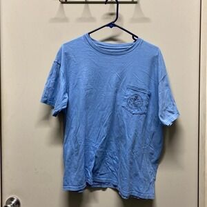 Casual Blue and Black Salt Life Streetwear Cotton T-Shirt Large